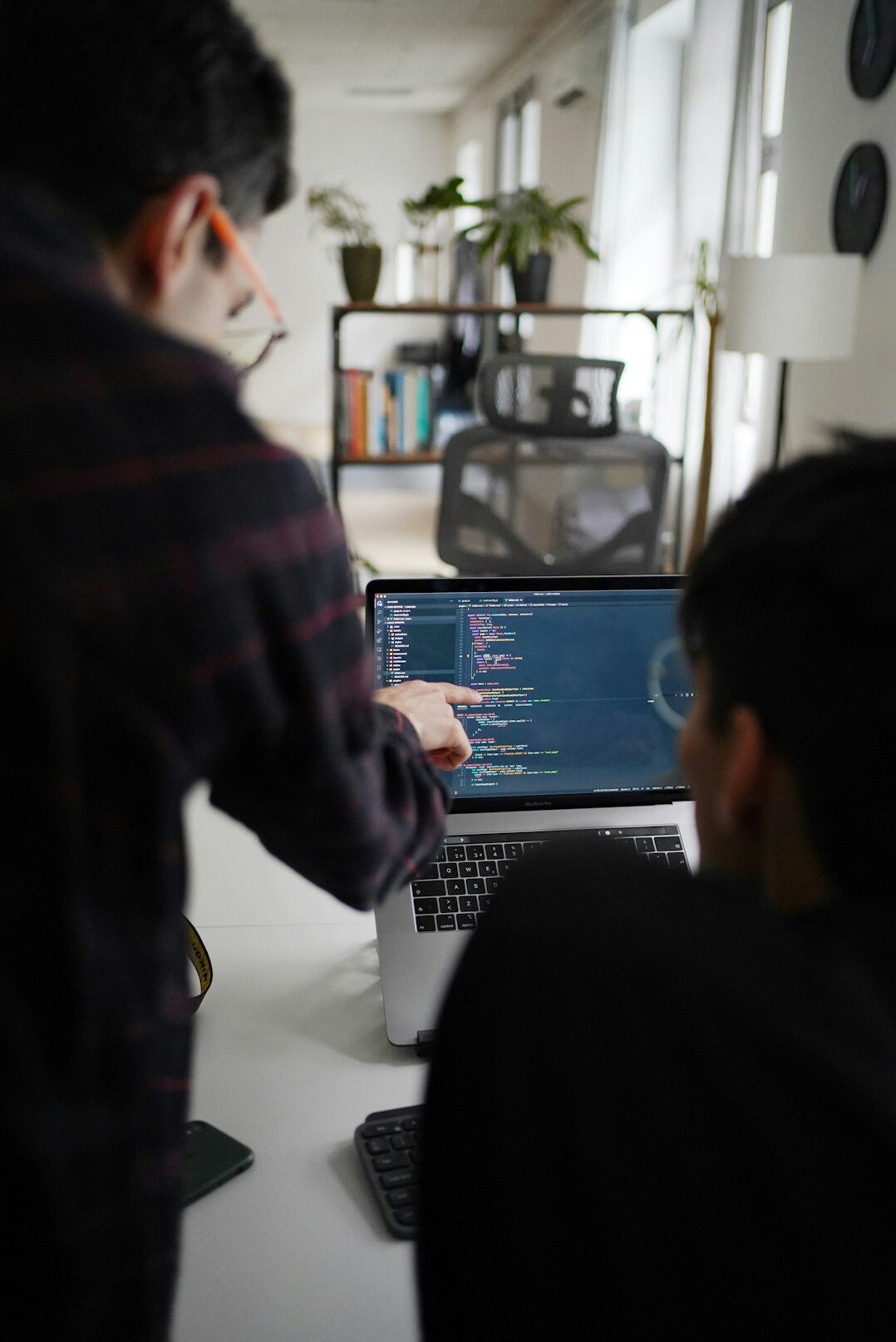 professional developer at desk