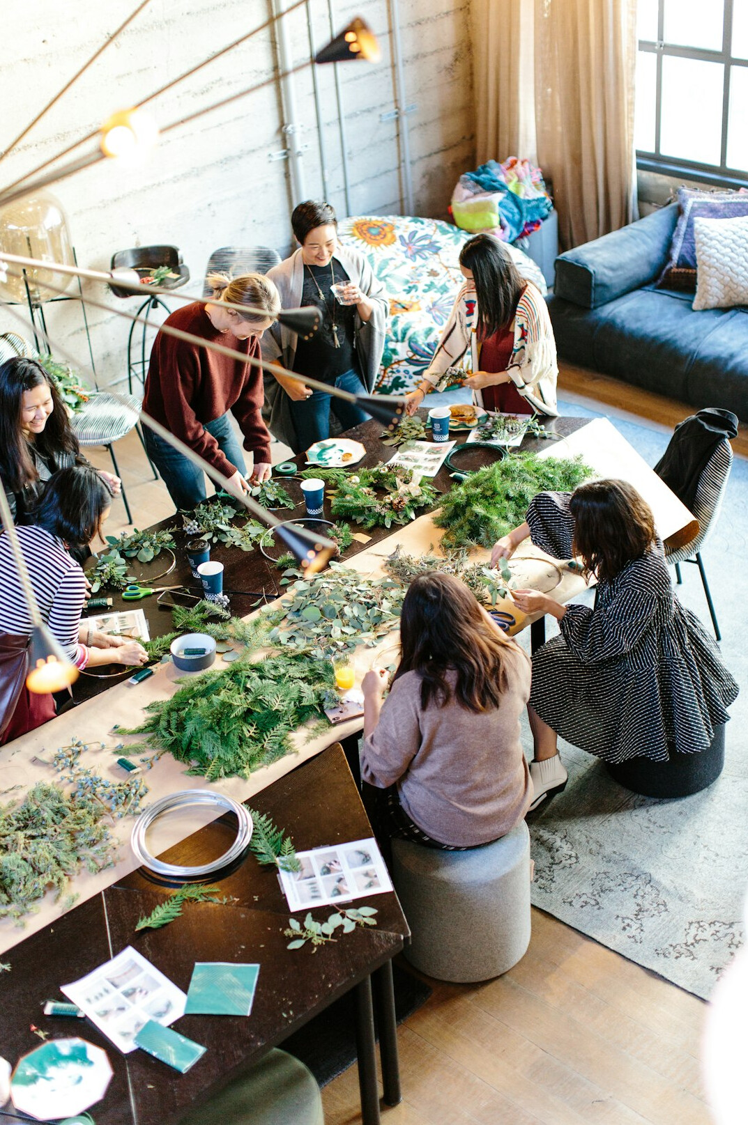 group of students in workshop